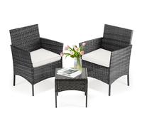 DUMOS Juego de Muebles de jardín, Color Negro, para 2 Personas