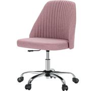 DUMOS Silla de escritorio de oficina moderna y bonita, giratoria, con ruedas, asiento trasero cómodo sin reposabrazos, para casa, dormitorio, estudio, estudiantes, adultos, maquillaje, vestidor