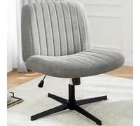 DUMOS Silla de Oficina sin reposabrazos, Terciopelo de Peluche y cómodo Tejido de Malla, Silla Cruzada, con cojín de Asiento ampliado, Adecuada para oficinas, dormitorios y Salas de Estar