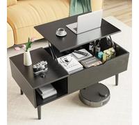 DUMOS T-LIFT-001-BKWOOD-HX Mesa de salón, Madera, Negro, estándar