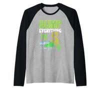Dump Everything I'm 5 años, camión de basura, quinto cumpleaños Camiseta Manga Raglan