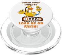 Dump Your Doubts, Load up on Faith! Kids Construction Animal PopSockets PopGrip para MagSafe