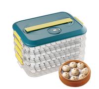Dumpling Container - 14 Cm 4 Layer Food Storage Containers with Lid, Cookie Storage Box with Date Timer | Kitchen Fridge Freezer, Stackable Multi-Layer Container for Snacks, Fresh Food Organization of