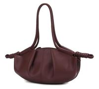 Dumpling Crossbody Bag,Women's Soft Leather Handbag,Fashion Casual Satchel Ruched Dumpling for Work Travel & Daily Outfit (Red)