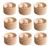 Dumpling Maker Wood, 8 x 3 cm Dumpling Wrapper Maker with 3.5 cm Ball Handle, Non-stick Wooden Dumpling Skin Press, Easy Manual Skin Shaper Kitchen Gadget for Home Cooking Apartments Re (9pcs)