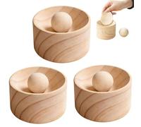 Dumpling Maker Wood, 8 x 3 cm Dumpling Wrapper Maker with 3.5 cm Ball Handle, Non-stick Wooden Dumpling Skin Press, Easy Manual Skin Shaper Kitchen Gadget for Home Cooking Apartments Re (3pcs)