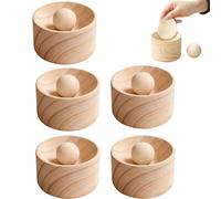 Dumpling Maker Wood, 8 x 3 cm Dumpling Wrapper Maker with 3.5 cm Ball Handle, Non-stick Wooden Dumpling Skin Press, Easy Manual Skin Shaper Kitchen Gadget for Home Cooking Apartments Re (5pcs)