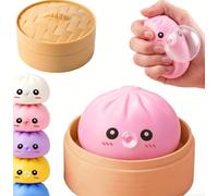 Dumpling Misterioso Gigante 2026, squishys blandible con Burbujas y Caja de Vapor, Pelota antiestrés Suave y Extra Grande, Divertido Juguete de Alivio para Adultos y Trabajadores de Oficina