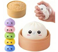 Dumpling Misterioso Gigante 2026, squishys blandible con Burbujas y Caja de Vapor, Pelota antiestrés Suave y Extra Grande, Divertido Juguete de Alivio para Adultos y Trabajadores de Oficina