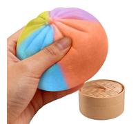 Dumpling Squeeze Ball - Stress Relief for Fidget Calm | Silicone Glitter Soft Sensory Toy, Colorful Textured Hand Grip, Focus Study Office Travel Use Relax Mode