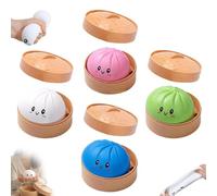 Dumpling Squishy Mistery Box,Dumpling,Mini Glitter Mystery with Steamer Box,Stress & Anxiety Relief Toys For Kids & Adults Non-Edible(A-4PCS)