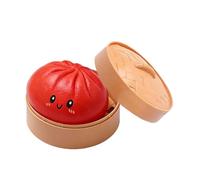 Dumpling Squishy MysteryBox Con Cara, Squishy Dumplings MysteryBox XXL, juguete en forma de pan con cesta de vapor, juguete para dedos