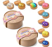 Dumpling Squishy Surprise Box, Squishy Dumpling, Glitter Dumplings Squishies with Steamer Box, Surprise Box Design for Endless Fun (2Pcs)