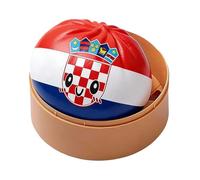 Dumpling Squishys, National Flag Squishys Dumpling Sensory Squeeze Toys, Slow Rising Stress Ball Fidget Toys for Soccer Fans Teens Adults