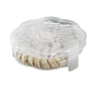 Dumplings Box Storage Tray - Non-Stick Stackable Food Storage Container, Multi-Layer Portable Dumpling Holder | Space Saving Organizer with Lid for Home Kitchen, Bakery, Camping & Party Christmas