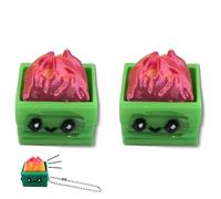 Dumpster Fire Clickie Fidget, Dumpster Fire Desk Accessories, Keyboard Fidget, Office Desk Accessories Decor, for Students, Office Workers, Gamers (Red*2)