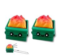 Dumpster Fire Clickie Fidget, Dumpster Fire Desk Accessories, Keyboard Fidget, Office Desk Accessories Decor, for Students, Office Workers, Gamers (Orange*2)