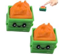 Dumpster Fire Clickie Fidget, Resin Dumpster Fire Clickie Figurines Table Centerpiece, Office Desk Decor, Keyboard Fidget, Clicker Fidget, For Students, Office Workers, Gamers(2 Oranges)