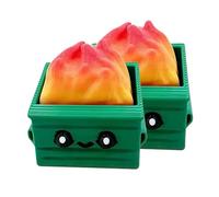 Dumpster Fire Desk Accessories, Emotional Support, Office Desk Decor, Keyboard Fidget, Clicker Fidget, Keychain Toy, Funny Keyboard Clicker (2PCS)