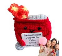 Dumpster Fire - Funny Crochet Toy | Handmade Dumpster Fire | 9 cm / 3.5 Inch Cartoon Knitted Doll Crochet Toy, Crochet Dumpster Fire, Tiny Dumpster Fire Emotional Support Crochet Toy, Unique Crochet