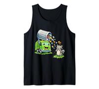 Dumpy The Garbage Truck Limpieza de Basura con niños Mapache Camiseta sin Mangas