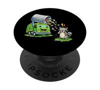 Dumpy The Garbage Truck Limpieza de Basura con niños Mapache PopSockets PopGrip Adhesivo