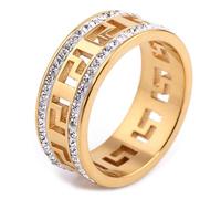 DUMRALBQE Anillo Personalizado Anillo Personalizado Doble Fila Conjunto Zirconia Mujer para Uso Diario(6#)