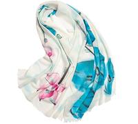 DUMRALBQE Bufanda de Mujer Damas pintadas a mano bufanda caliente otoño e invierno luz chal 3 colores disponibles para Uso Diario(Blue)