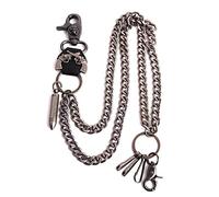 DUMRALBQE Cadena de Pantalones para Hombre Cadena for pantalón con Cabeza de Bala for Hombre Hip-Hop