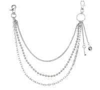 DUMRALBQE Cadena de Pantalones para Hombre Metal Three Layers Trouser Chain Women Universal Hip-Hop