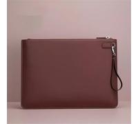 DUMRALBQE Carpeta de Archivos de Cuero A4 Business Briefcase Office Contract Bill Storage Bag para Uso Diario en la Oficina(marrón)