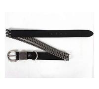 DUMRALBQE Cinturón de Cuero Punk Cinturón de remache unisex Cinta la bicicleta decoración cadena joyería Tamaño ajustable y multi-color opcional para Pantalones Vaqueros(Schwarz,115cm)