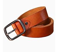 DUMRALBQE Cinturón de Hombre Jóvenes casual caballero correa del negocio hombres de la los pantalones hebilla manera salvaje ajustable Tamaño para Uso Diario(Red brown,115cm)