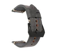 DUMRALBQE Correas de Reloj de Cuero Crazy Horse Leather Strap Switch Quick Release Vintage para Relojes Universales(Gray,24mm)