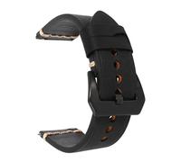 DUMRALBQE Correas de Reloj de Cuero Crazy Horse Leather Strap Switch Quick Release Vintage para Relojes Universales(Schwarz,22mm)