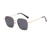 DUMRALBQE Gafas de Sol Gafas de sol metal redonda cara masculina Calle conducción Retro Disparos polarizada visión nocturna gafas para Uso en Exteriores(Gold)