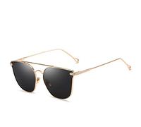 DUMRALBQE Gafas de Sol PC color de la película Gafas sol retro del metal trama grande gafas sombrilla polarizadas para Uso en Exteriores