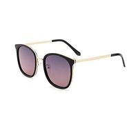 DUMRALBQE Gafas de Sol Vendimia de las señoras trama grande gafas sol conducción Gafas polarizadas decoloración para Uso en Exteriores(A)
