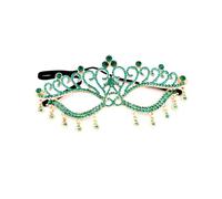 DUMRALBQE Máscara de Mascarada Máscara con borlas for fiesta de bodas y tocados novia para el Baile de Mardi Gras(Verde)
