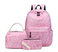 DUMRALBQE Mochilas infantiles Bolso De Escuela Las Niñas Linda Poco 3 Piezas Luz Bolsa Estudiantes Los Niños Determinados La Lona Impermeable Multifunción Mochila para el colegio y los viajes(Rosado)