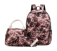 DUMRALBQE Mochilas infantiles Bolso De Escuela Las Niñas Linda Poco 3 Piezas Luz Bolsa Estudiantes Los Niños Determinados La Lona Impermeable Multifunción Mochila para el colegio y los viajes(Coffee)