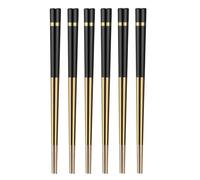 DUMRALBQE Palillos Juego de 6 Pares Palillos Acero Inoxidable for Uso doméstico para Uso Diario