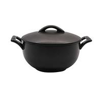 DUMRALBQE Tazones de Fideos Ensaladera de cerámica con tapa for fideos instantáneos para Uso Diario(Schwarz)