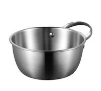 DUMRALBQE Tazones para Mezclar Cuenco for mezclar de acero inoxidable y ensaladera con asa para Uso en la Cocina(Style 2,21cm)