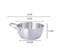 DUMRALBQE Tazones para Mezclar Cuenco for pasta de acero inoxidable con asa y ensaladera para Uso en la Cocina(Style 2)