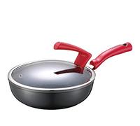 DUMRALBQE Wok Color de piedra Pan Maifan antiadherente wok profundizar la sartén Wok para Uso Diario(47x7.9x28cm)