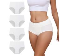 Dumwis Bragas Mujer Algodon Talle Alto Elástico Culotte Cintura Cuecas Mulher Algodão Ropa Interior Mujer Cómodas Y Suaves Braguitas Underwear Women Pack De 4(S-3Xl)