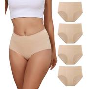 Dumwis Bragas Mujer Algodon Talle Alto Elástico Culotte Cintura Cuecas Mulher Algodão Ropa Interior Mujer Cómodas Y Suaves Braguitas Underwear Women Pack De 4(S-3Xl)