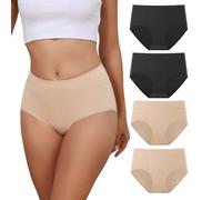 Dumwis Bragas Mujer Algodon Talle Alto Elástico Culotte Cintura Cuecas Mulher Algodão Ropa Interior Mujer Cómodas Y Suaves Braguitas Underwear Women Pack De 4(S-3Xl)