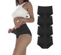 Dumwis Bragas Mujer Sin Costuras Invisible Microfibra Braguita Cintura Media Hipster Ropa Interior Elástico Cómodas y Suaves Color Liso 4 Pack